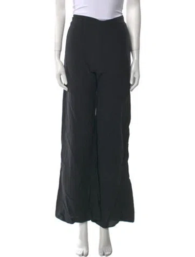 Pre-owned St Agni Hemp Wide Leg Pants In Black