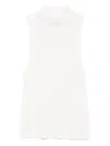 St Agni High-neck Ribbed Vest In White