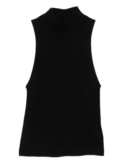 St Agni High-neck Sleeveless Top In Black
