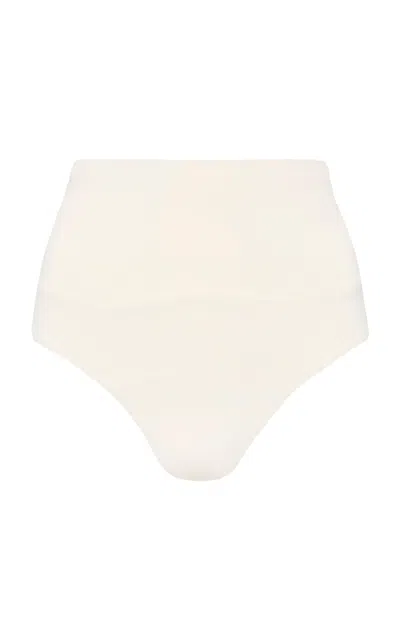 St Agni High-waisted Bikini Bottom In Off-white