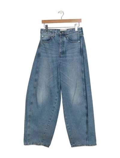 Pre-owned St Agni High-rise Wide Leg Jeans In Blue