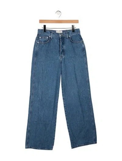 Pre-owned St Agni High-rise Wide Leg Jeans In Blue