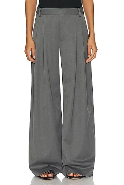 St Agni Homme Pleat Pants In Pewter Grey
