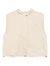 St Agni Hooded Sleeveless Jacket In Neutral