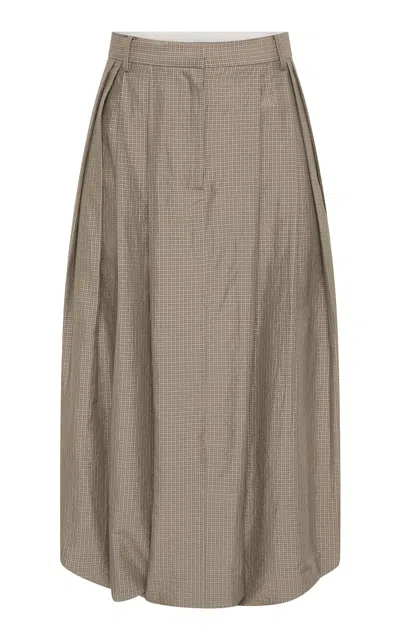 St Agni St. Agni Hybrid Balloon Linen Skirt In Brown