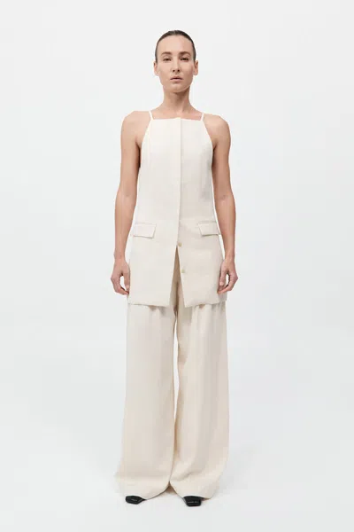 St Agni Hybrid Tailored Mini Dress In Off White