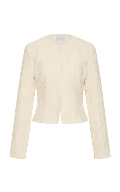 St Agni St. Agni Iris Jacquard Cotton-blend Jacket In Ivory