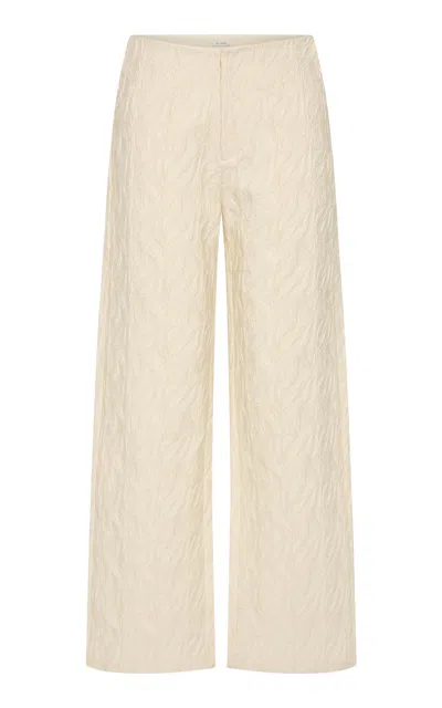 St Agni St. Agni Iris Jacquard Cotton-blend Minimal Pants In Neutral