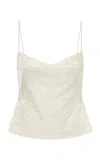 St Agni St. Agni Jacquard Cocoon Silhouette  Silk Wool Cami In White
