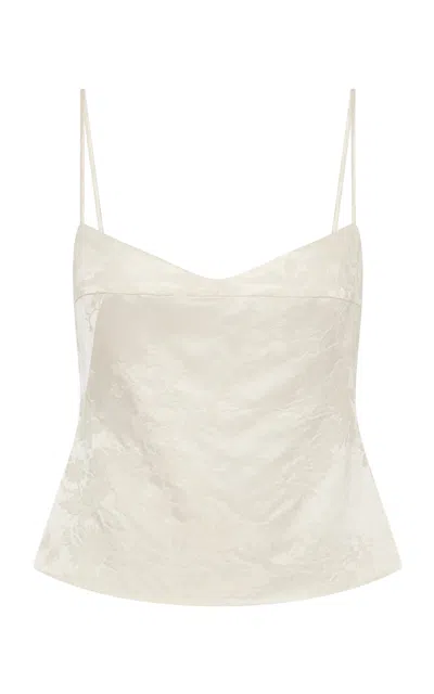 St Agni St. Agni Jacquard Cocoon Silhouette  Silk Wool Cami In White
