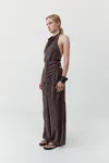 St Agni Jacquard Relaxed Pants In Brown