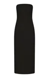 St Agni St. Agni Jacquard Strapless Silk Wool Dress In Black