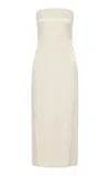 St Agni St. Agni Jacquard Strapless Silk Wool Dress In White