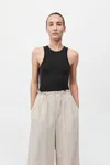 St Agni Jersey Tank Top In Black In Black