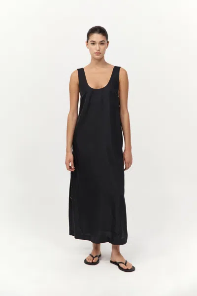St Agni Jordan Button Up Dress In Black