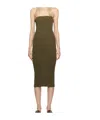 St Agni Khaki 90s Midi Dress In Green