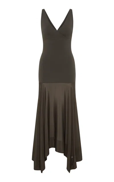 St Agni St. Agni Knit Bodice Margot Midi Dress In Green