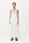 St Agni Knit-poplin Combo Maxi Dress In White