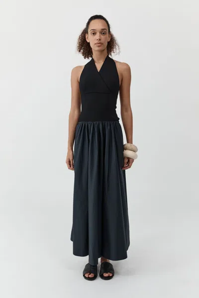 St Agni Knit Halter Backless Dress In Black