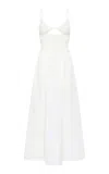 St Agni Knit-poplin Combo Maxi Dress In White