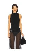 St Agni Scarf-detailed Knit Tank Top In Black