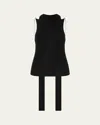 St Agni Scarf-detailed Knit Tank Top In Black