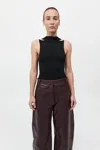 St Agni Knit Scarf Top In Black