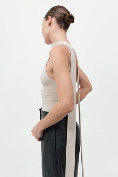 St Agni Knit Scarf Top In Sand