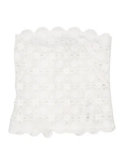 Pre-owned St Agni Lace Pattern Strapless Top In White