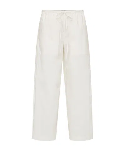 St Agni Lace-up Casual Pants In White