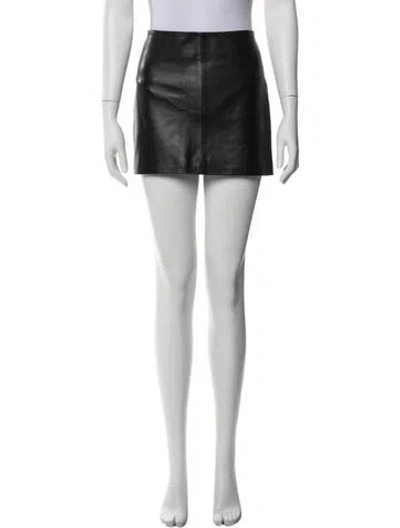 Pre-owned St Agni Lamb Leather Mini Skirt In White