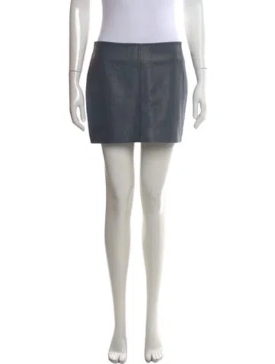 Pre-owned St Agni Lambskin Mini Skirt In Blue