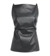 St Agni Lambskin Square-neck Camisole In Black