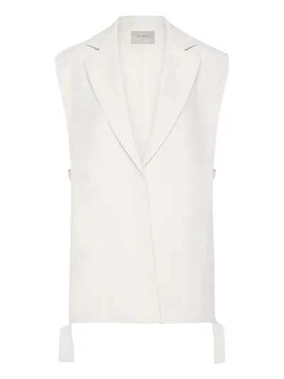 St Agni Lapel-detail Sleeveless Vest In White