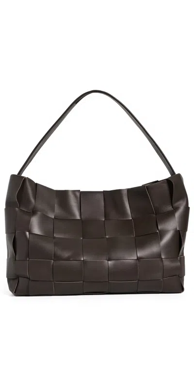 St Agni Large Woven Tote Chocolate In Brown