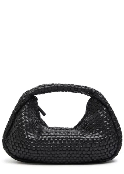 St Agni St. Agni Latice Weave Mini Bon Bon Leather Shoulder Bag In Black