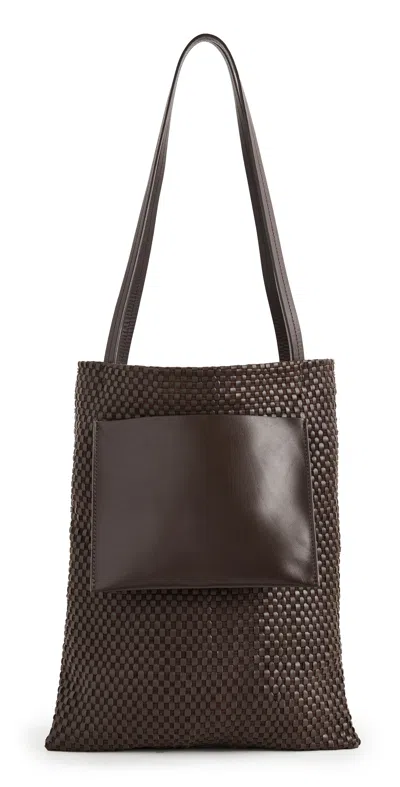 St Agni Lattice Contrast Tote Coffee In Brown