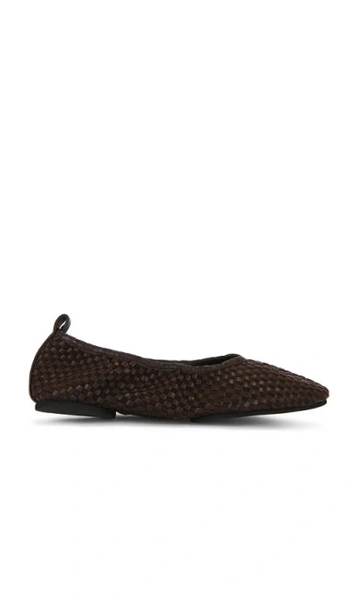 St Agni Lattice Weave Ballet Flat In Brown