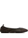 St Agni Lattice-weave Ballet Flats In Brown