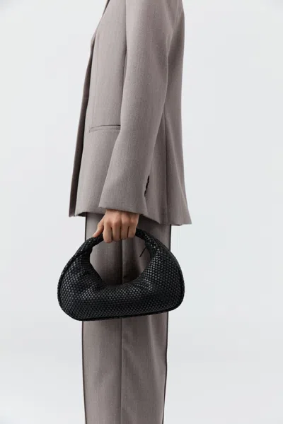 St Agni Lattice Weave Bon Bon Bag In Black