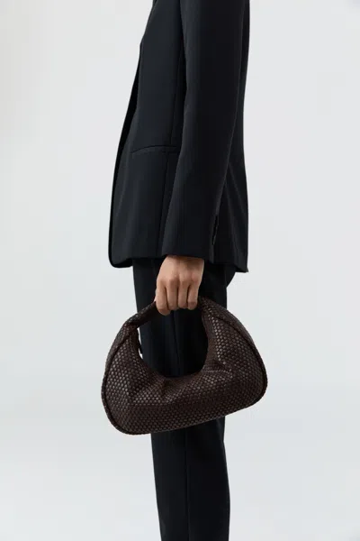 St Agni Lattice Weave Bon Bon Bag In Brown