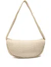 St Agni Lattice Weave Crescent Shoulder Bag In Neutral