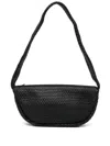 St Agni St. Agni Latice Weave Crescent Leather Shoulder Bag In Black