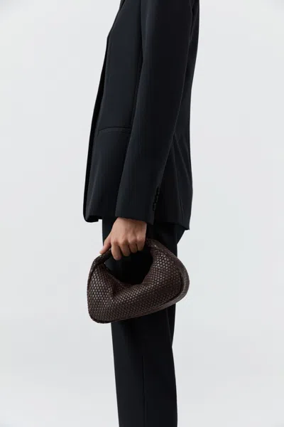 St Agni Lattice Weave Mini Bon Bon Bag In Brown