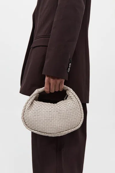 St Agni Lattice Weave Mini Bon Bon Bag In Creme