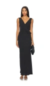 St Agni Layered Drape Dress In 블랙