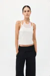 St Agni Layered Halter Tank Top In White