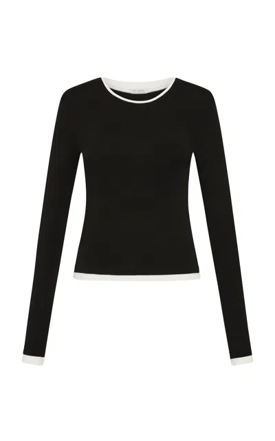 St Agni Layered Organic-cotton Top In Black