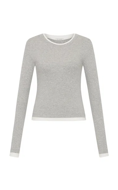 St Agni Layered Organic-cotton Top In Gray