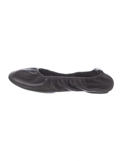 Pre-owned St Agni Leather Ballet Flats In Black
